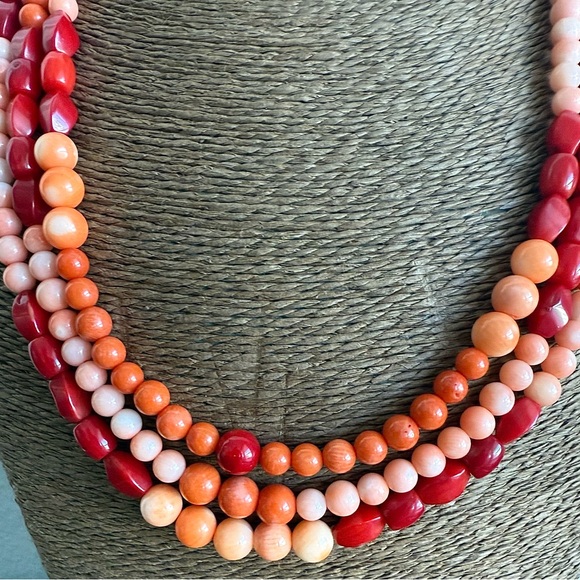 Jay King Dyed Coral and Sterling Silver Multi Strand Necklace - Picture 2 of 11